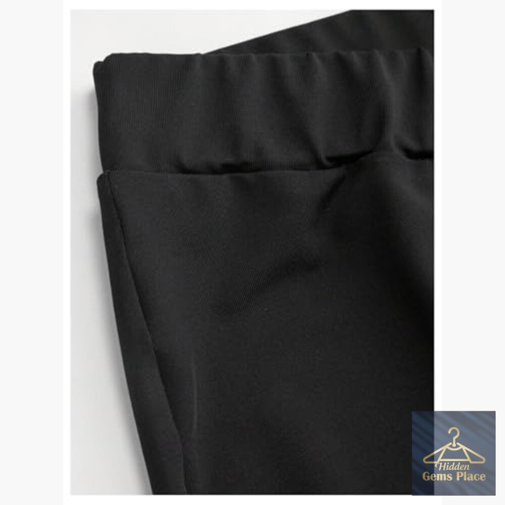 High Waisted Cropped Dress Pants Skinny Trousers Business Casual Office Wear - Picture 4 of 5